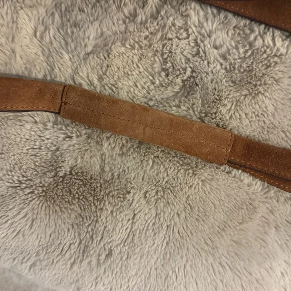 Lucky Brand Suede Shoulder Tote in Camel Brown - Picture 4 of 8
